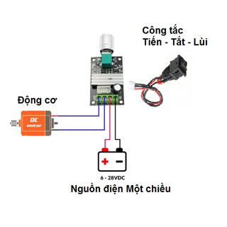 Module (PWM) điều khiển tốc độ động cơ DC có công tắc đảo chiều