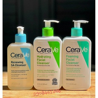 Hàng chuẩn Mỹ - Sữa rửa mặt Cerave (da dầu/ khô/ thường)