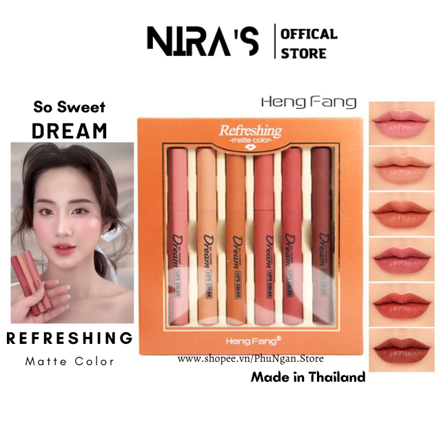 (Bản Thái Lan)Set son lì Hengfang So Sweet Dream Refreshing Matte Color 6 cây