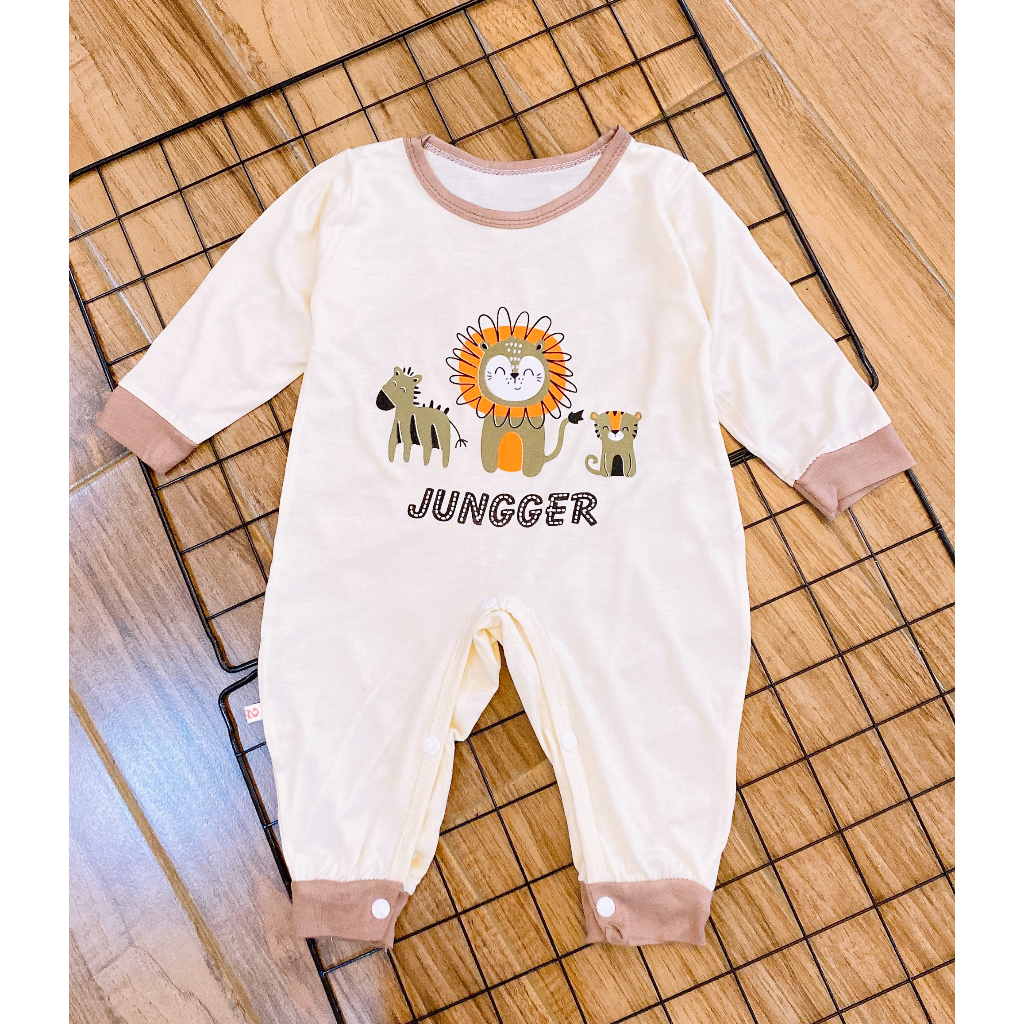 Bodysuit cho bé dài tay không tất chân vải thun lạnh mỏng mát co giãn tốt cho bé trai và bé gái