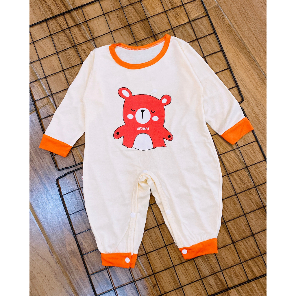 Bodysuit cho bé dài tay không tất chân vải thun lạnh mỏng mát co giãn tốt cho bé trai và bé gái
