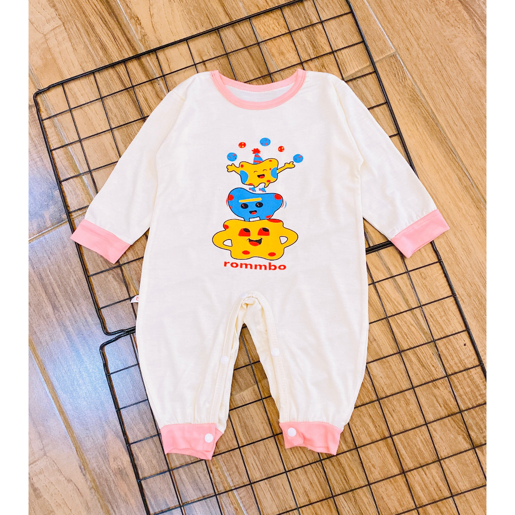 Bodysuit cho bé dài tay không tất chân vải thun lạnh mỏng mát co giãn tốt cho bé trai và bé gái