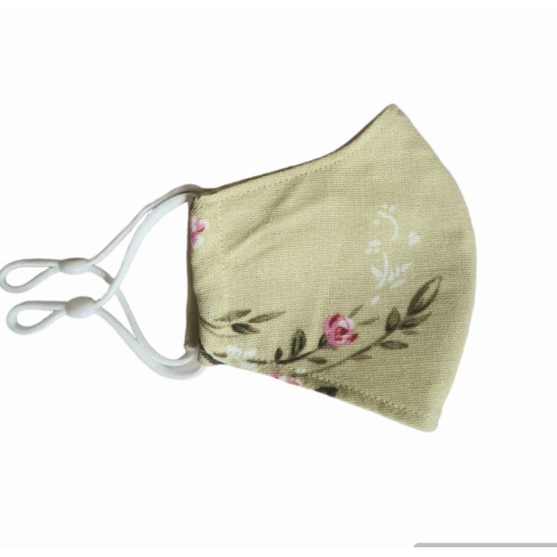 Khẩu trang trẻ em hoa văn vải Linen / thô cotton 2 lớp