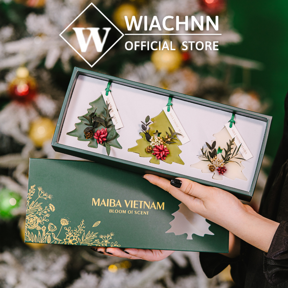 Sáp Thơm Treo Tủ Hình Cây Thông Noel WIACHNN Mùi Hương Thơm Lâu Làm Quà