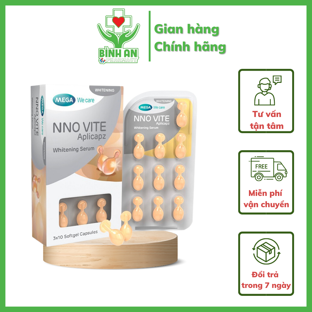 Serum NNO Vite Aplicapz dưỡng trắng da hộp 3 vỉ x 10 viên - NT Bình An