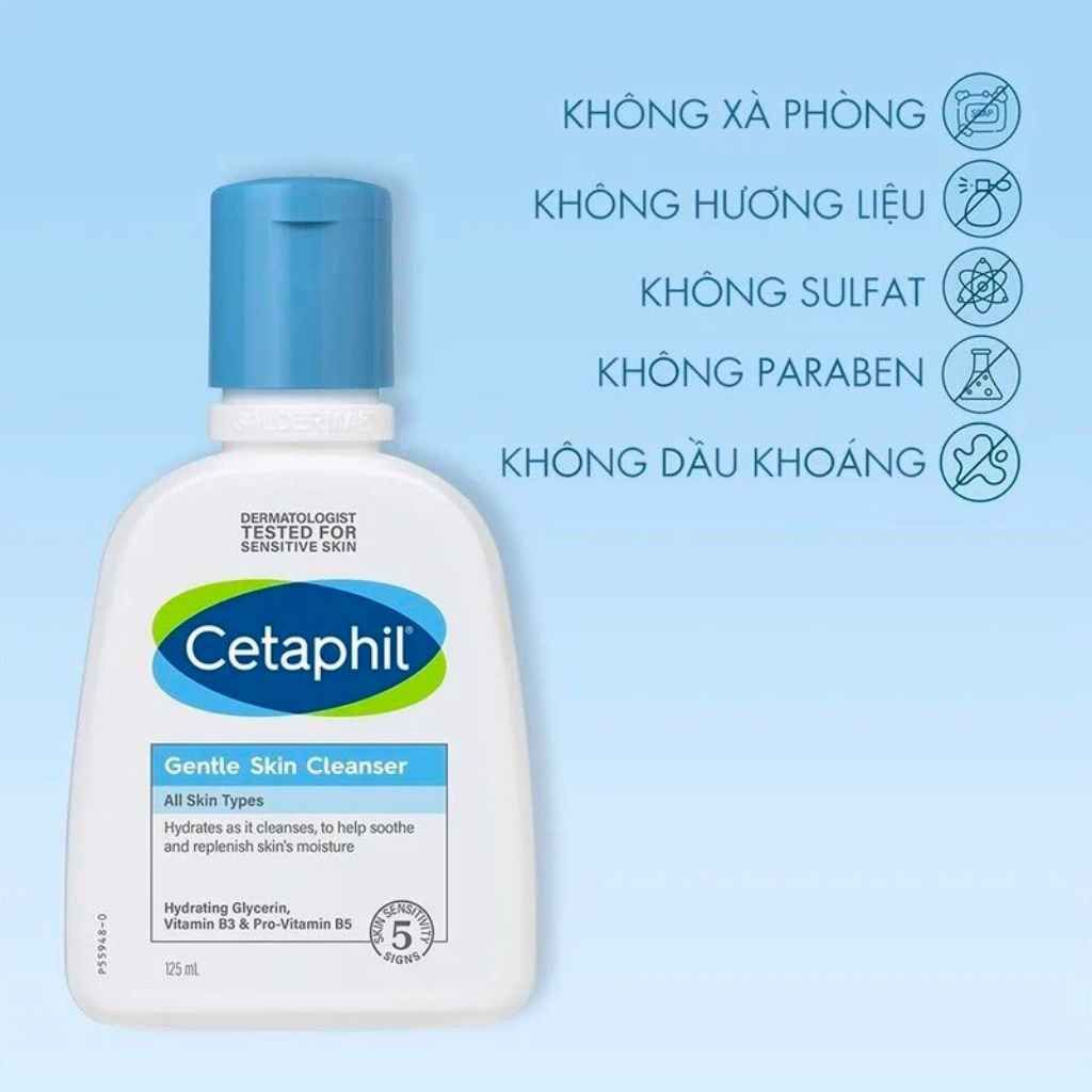 Sữa Rửa Mặt Dịu Nhẹ Cetaphil Gentle Skin Cleanser 125ml dành cho da khô, da nhạy cảm