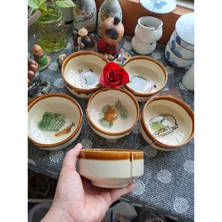 tô chén dĩa men đá lòg cẩn xanh rau củ cải viền nâu ..gốm sứ nhật đẹp lạ