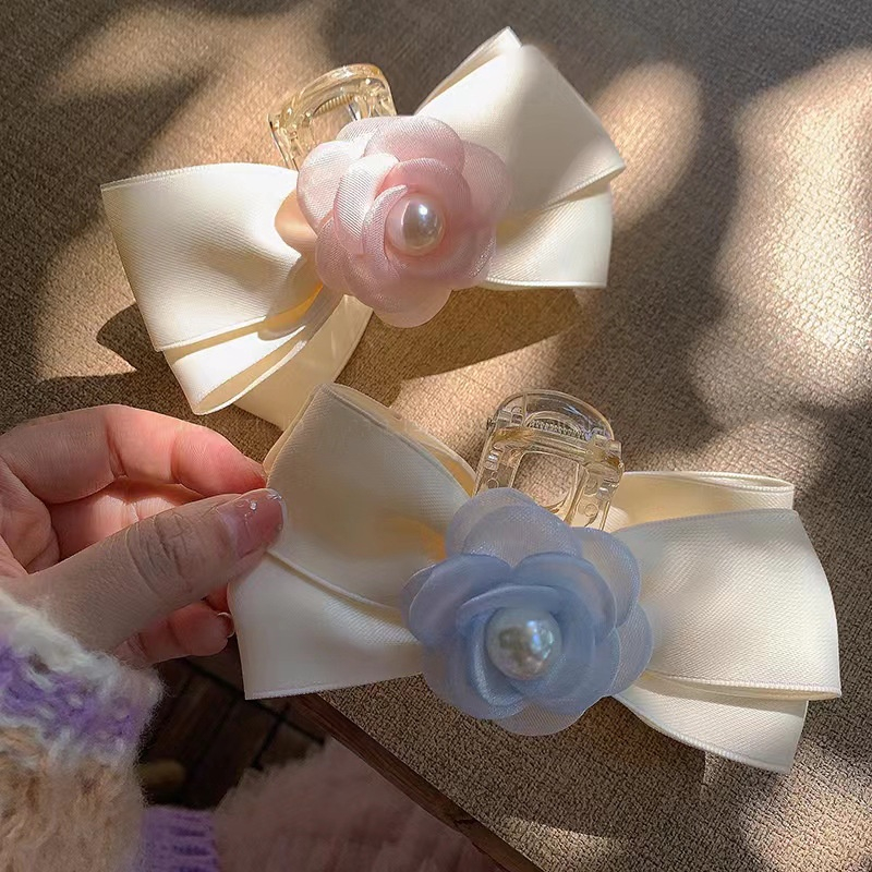 Kẹp Tóc Hình Nơ Lưới Cao Cấp