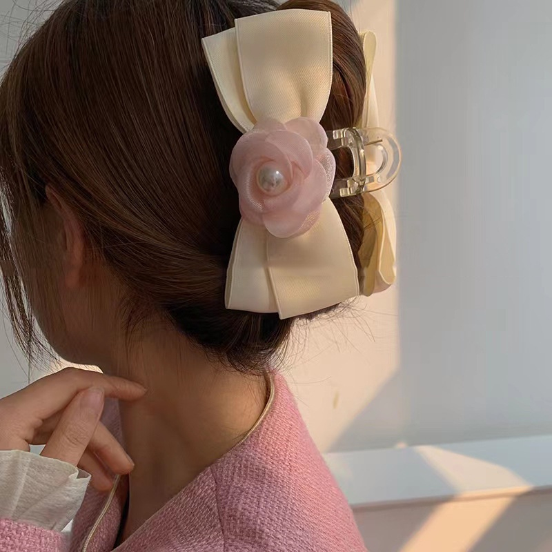 Kẹp Tóc Hình Nơ Lưới Cao Cấp