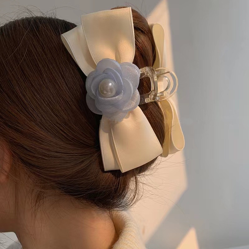 Kẹp Tóc Hình Nơ Lưới Cao Cấp