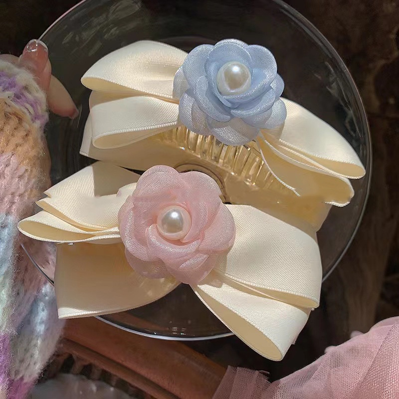 Kẹp Tóc Hình Nơ Lưới Cao Cấp