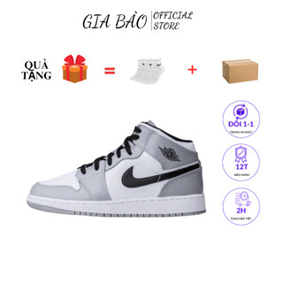 Giày jordan 1 low xám trắng, giày thể thao jd 1 xám trắng cổ cao nam nữ full box bill