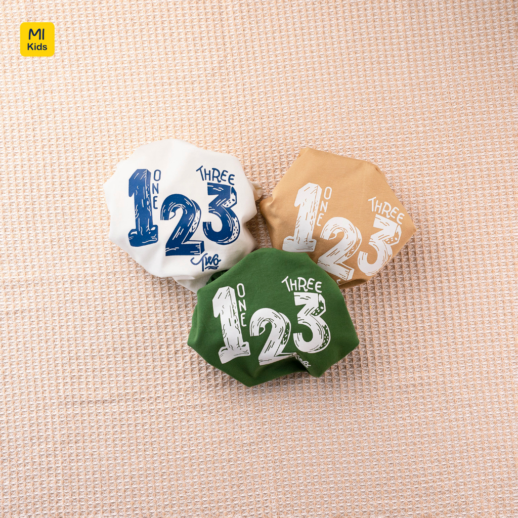 Áo phông cho bé số 123 one true three dễ thương thun cotton mát mịn thấm hút cho bé mặc nhà đi học đi chơi