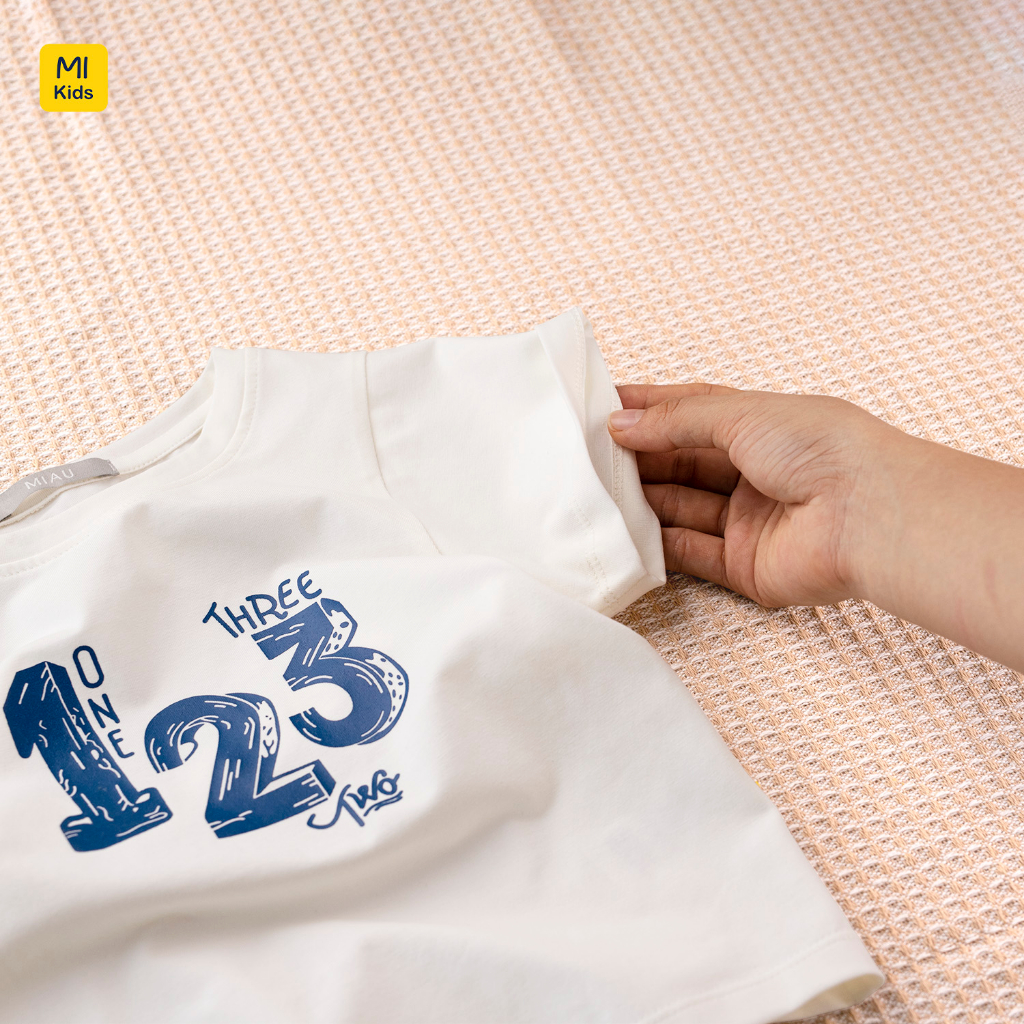 Áo phông cho bé số 123 one true three dễ thương thun cotton mát mịn thấm hút cho bé mặc nhà đi học đi chơi