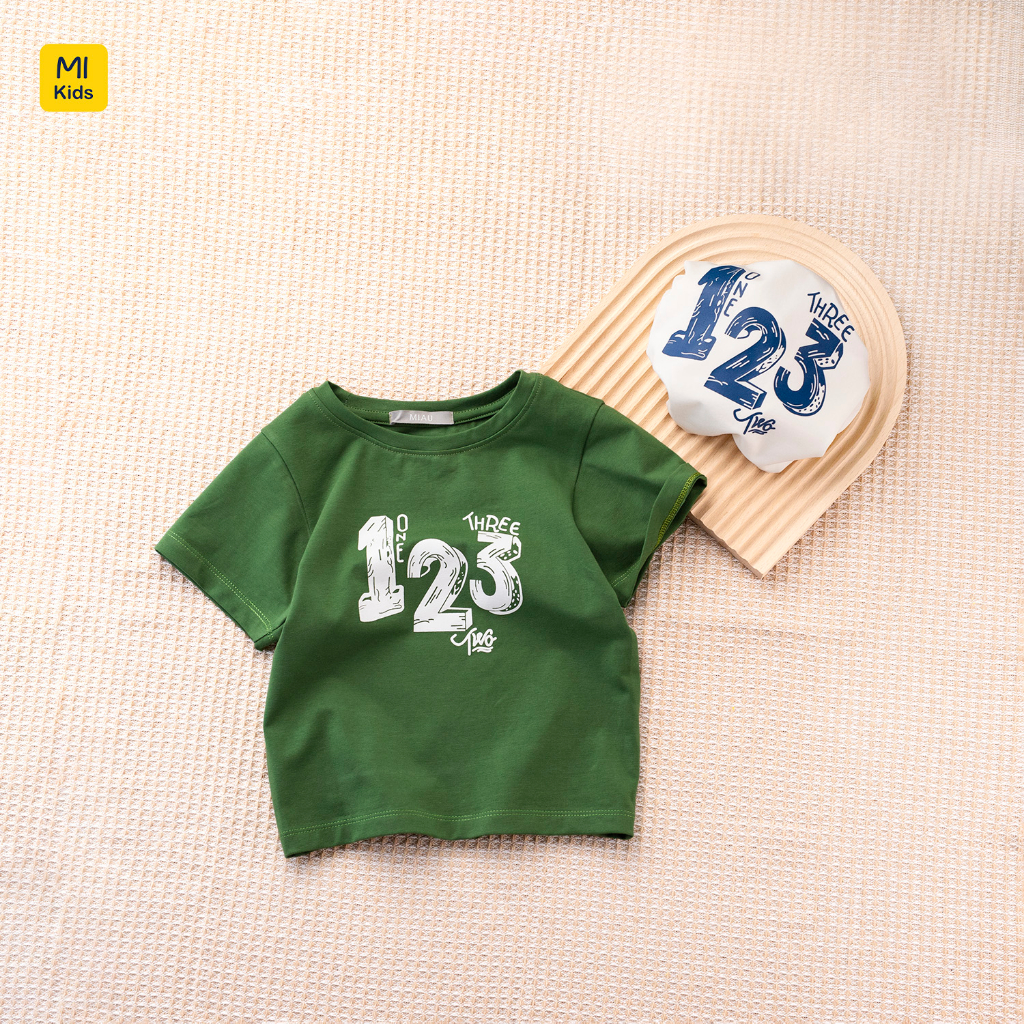 Áo phông cho bé số 123 one true three dễ thương thun cotton mát mịn thấm hút cho bé mặc nhà đi học đi chơi