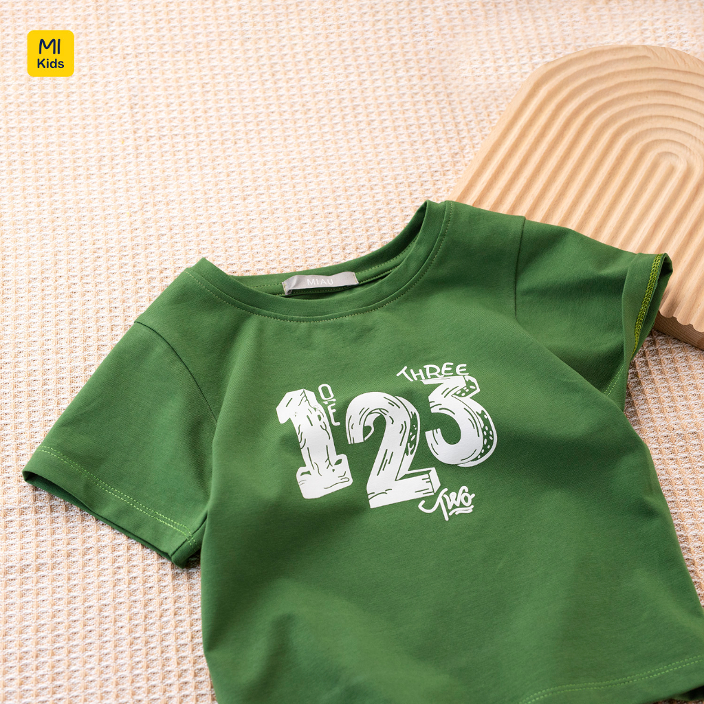 Áo phông cho bé số 123 one true three dễ thương thun cotton mát mịn thấm hút cho bé mặc nhà đi học đi chơi