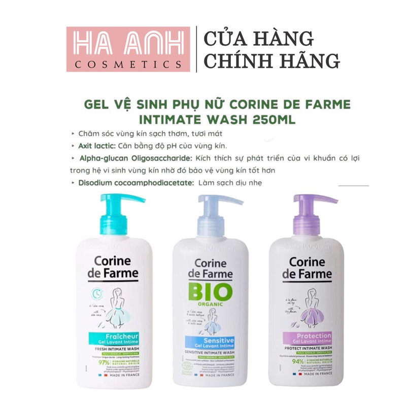 Dung Dịch Vệ Sinh Corine De Farme Intimate Gel 250ml