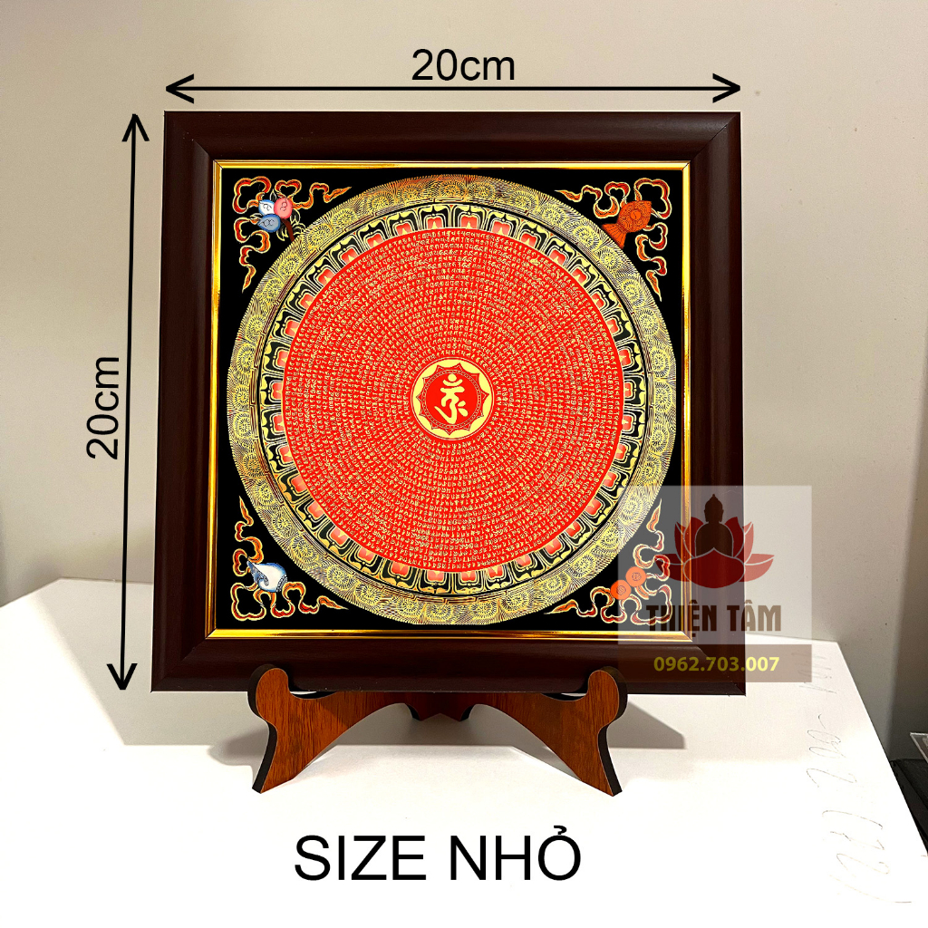 Tranh ĐỂ BÀN Văn Thù Bồ Tát Mandala size nhỏ gồm khung y hình