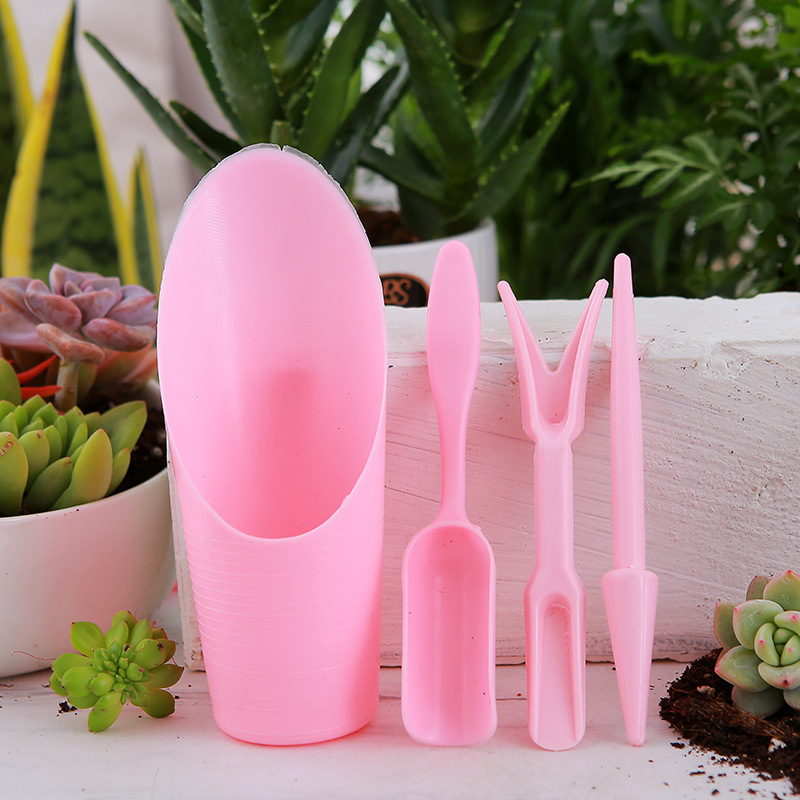 Bộ dụng cụ làm vườn 4 món mini (xô xẻng, cai đục lỗ, thìa xẻng, thiết bị gieo hạt) hỗ trợ trồng cây tiện lợi