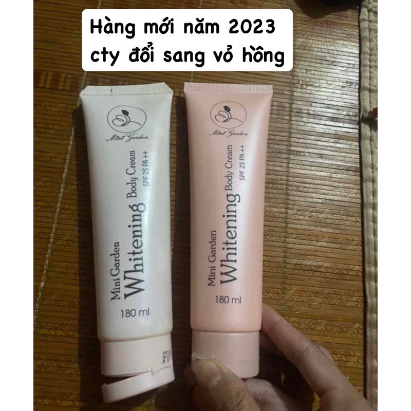 Kem body men bia kem dưỡng da toàn thân Mini Garden whitening body cream SPF 25 PA ++ dưỡng trắng da 180m PV1007