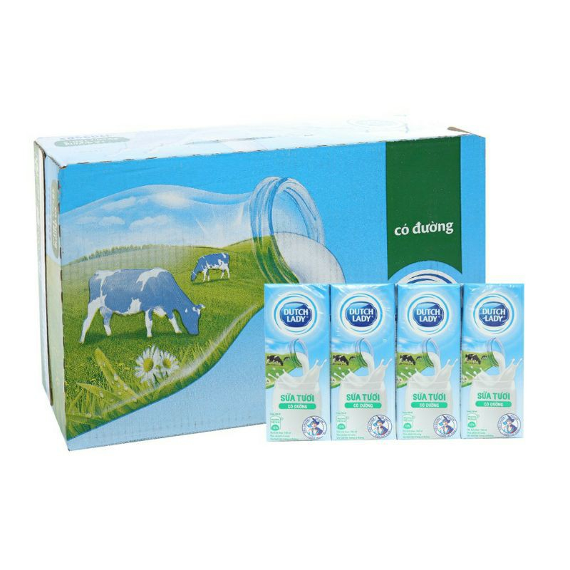 Thùng Sữa Tươi 48 Hộp Hà Lan Không đường 180ml  date 10/2023