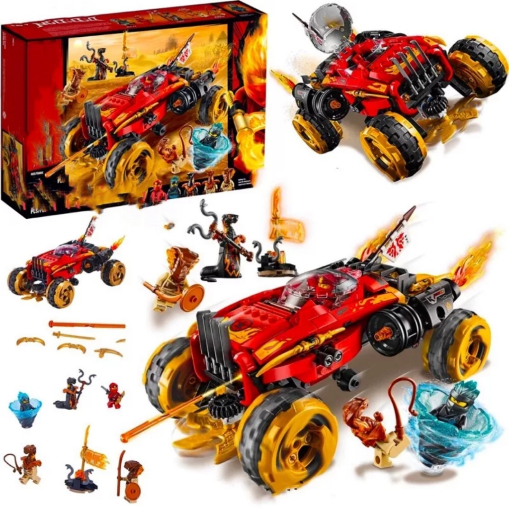 Đồ chơi lắp ráp X44001 Ninja Go Mô hình Chiến xa Katana 4x4 499 Mảnh