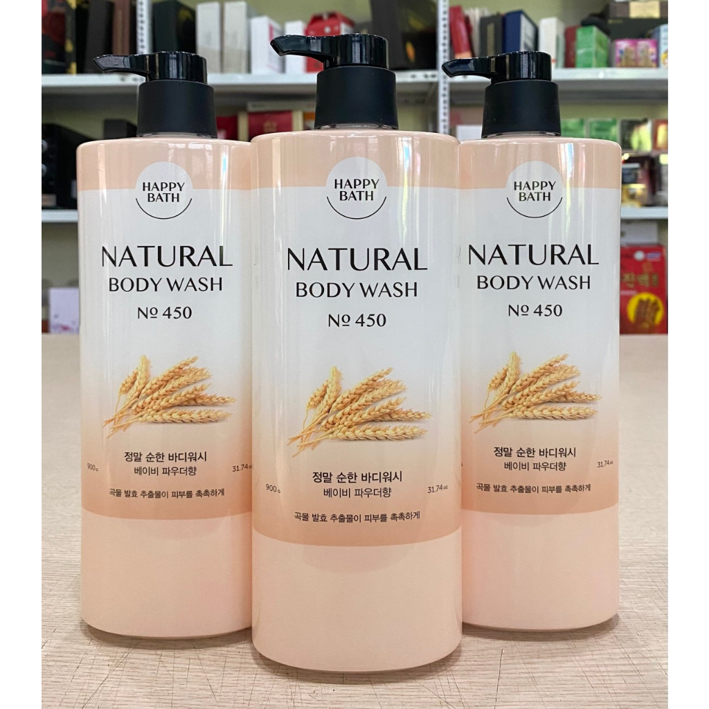 Sữa tắm happy bath 900ml - hàn quốc vị lúa mạch