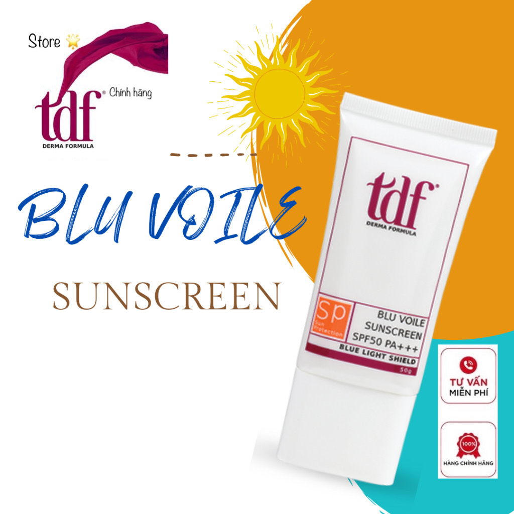 KEM DƯỠNG CHỐNG NẮNG TDF BLU VOILE SUNSCREEN SPF50 SPF30 PA+++ UVA/UVB blue voile