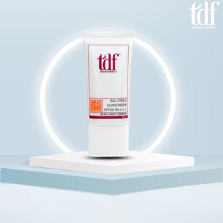 ￼Kem chống nắng TDF Blu voile Suncreen SPF50 PA+++, chống UVA, UVB là Zinc Oxide và Titanium Dioxd