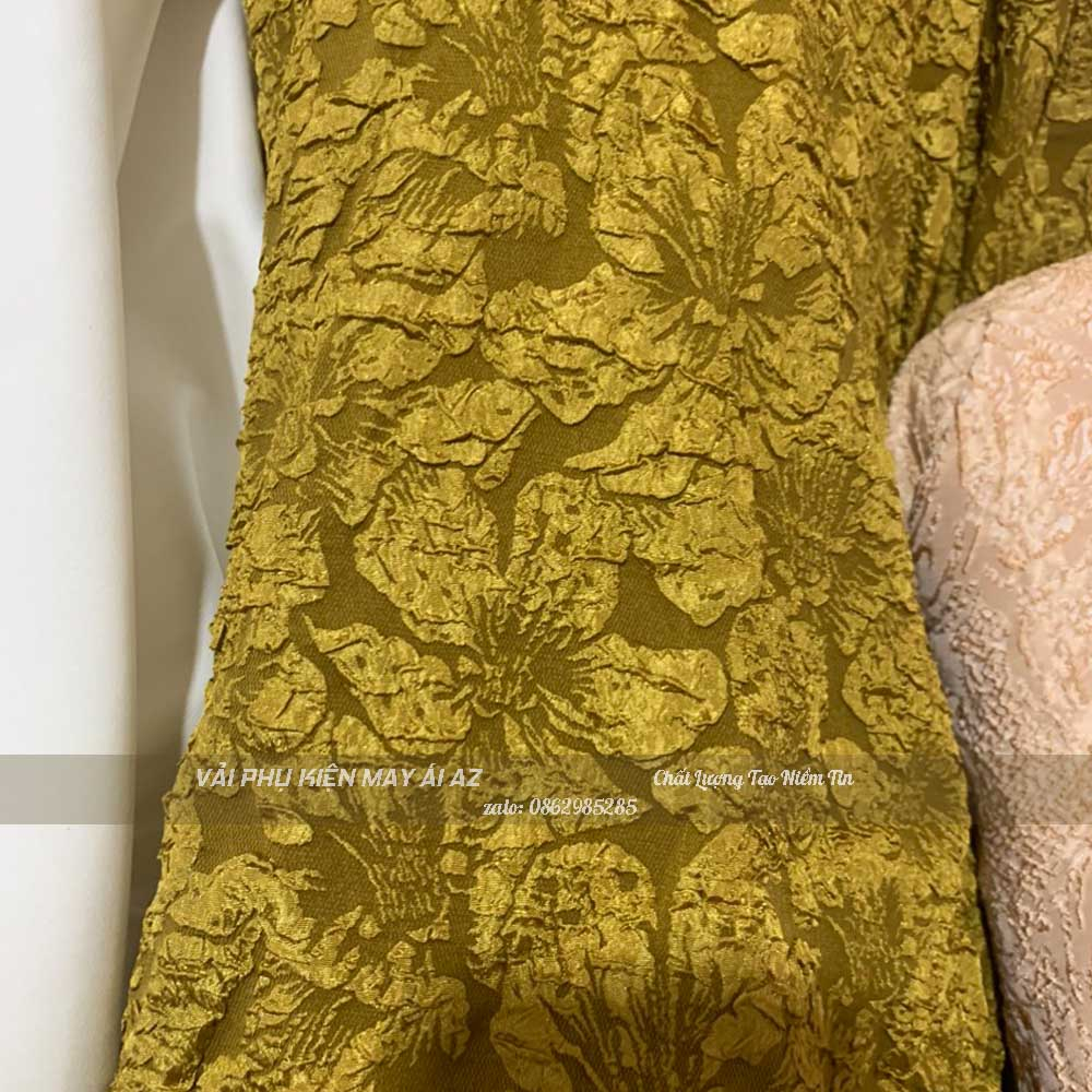 Gấm xốp hoa nổi Vải May Áo Dài