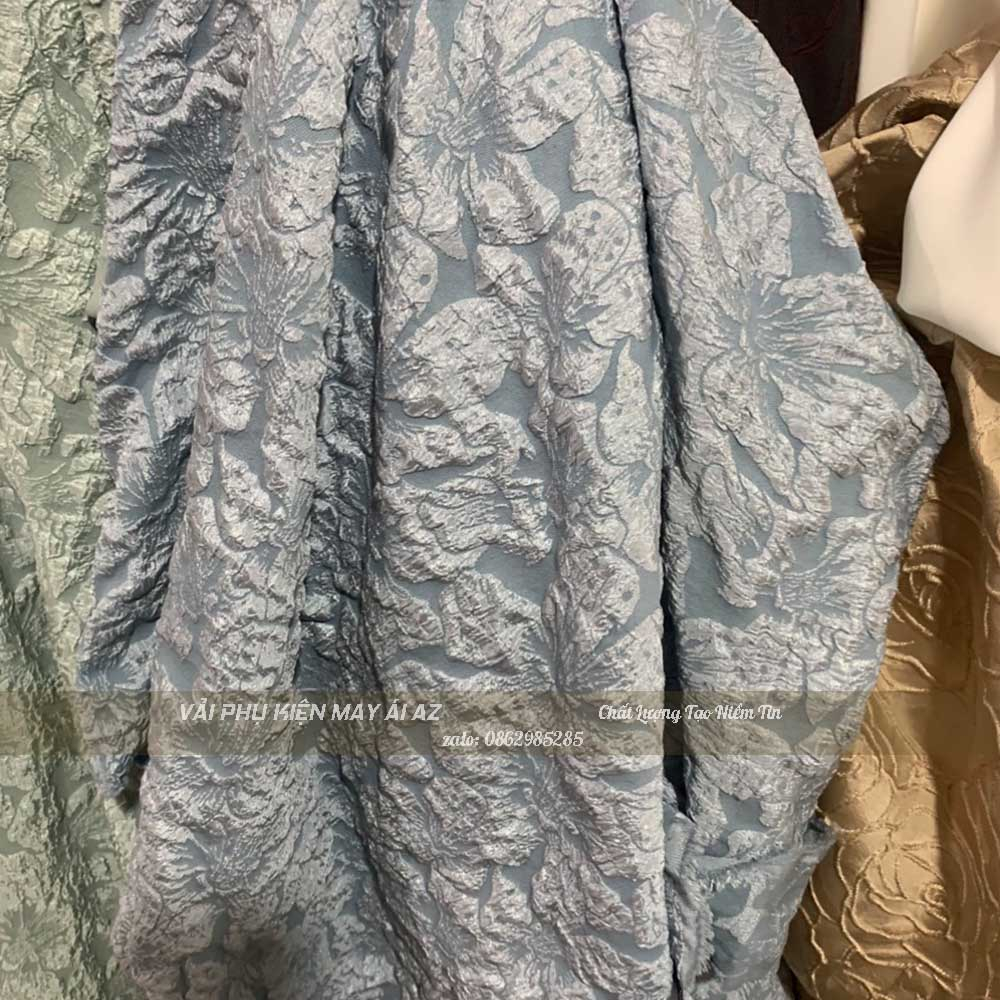 Gấm xốp hoa nổi Vải May Áo Dài