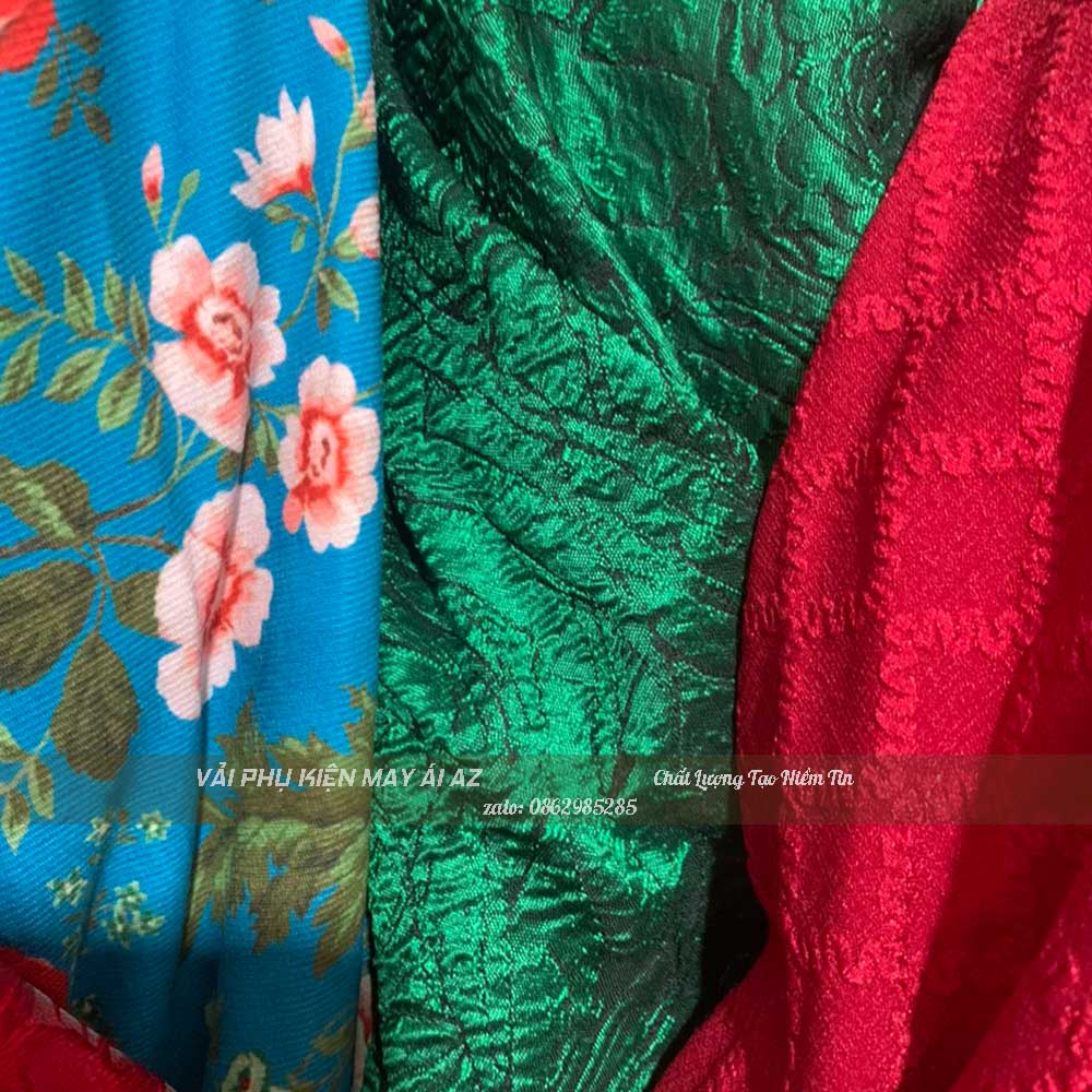 Gấm xốp hoa nổi Vải May Áo Dài
