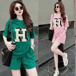 Set đồ bộ nữ mặc nhà rẻ đẹp mùa hè thể thao bộ quần áo đùi nữ 3 SIZE 40-75KG bigsize chất thun coton chữ H