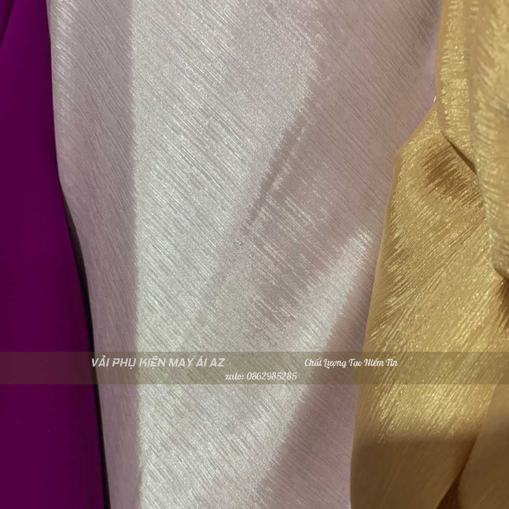 Vải Lụa Vân Gỗ May Áo Dài