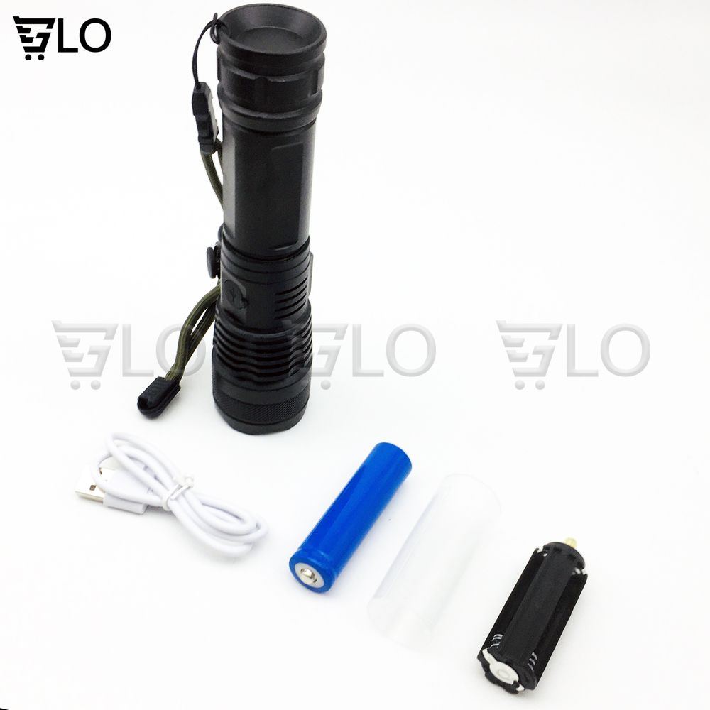 Đèn Pin Siêu Sáng Dùng Chip Led XHP50 Dùng Pin 26650 Dung Lượng Cao, Có Led Báo Dung Lượng Đèn Cầm Tay Cao Cấp