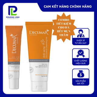 Decumar Advanced gel ngừa mụn 20gr, sữa rửa mặt dạng Gel Decumar Clean 50gr ngừa mụn, thâm, sáng da