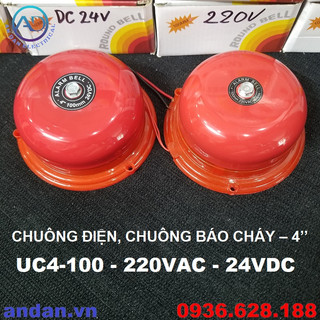 Chuông điện, chuông báo cháy 4 inch 220vac, 24vdc