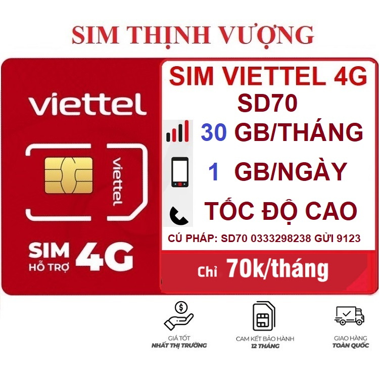 SIM Viettel 4G Umax50N - SD70 - SD90 - SD120 - V90B - MXH100 - MOBI A45S -MOBI A69 | Nghe Gọi Vào Mạng Tốc Độ Cao