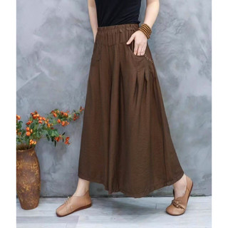 Quần ống rộng dáng dài cạp chun chất VẢI ĐŨI NHẬT BẢN CAO CẤP màu sắc trang nhã dễ phối đồ Y5