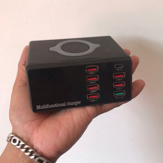 Bộ sạc đa năng thông minh 8 cổng, sạc không dây, pd-20w, qc3.0. bh 36 tháng