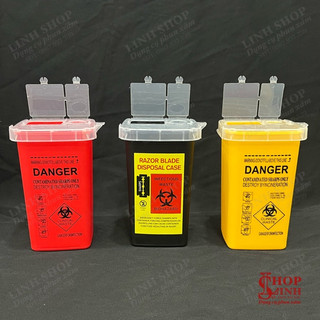 Hộp đựng kim rác thải phun xăm, thùng rác mini, đồ đựng vật sắc nhọn, hộp huỷ kim