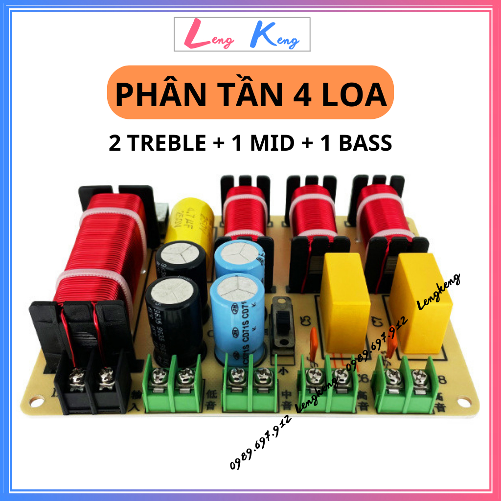 [Giá 1 mạch] Phân tần loa 4 đường tiếng | 1 Bass 1 Mid 2 Treble RCEDA-412 | Mạch phân tần 4 loa nhập khẩu cao cấp