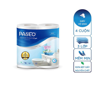Giấy Vệ Sinh Lụa Paseo 4 Cuộn 3 Lớp