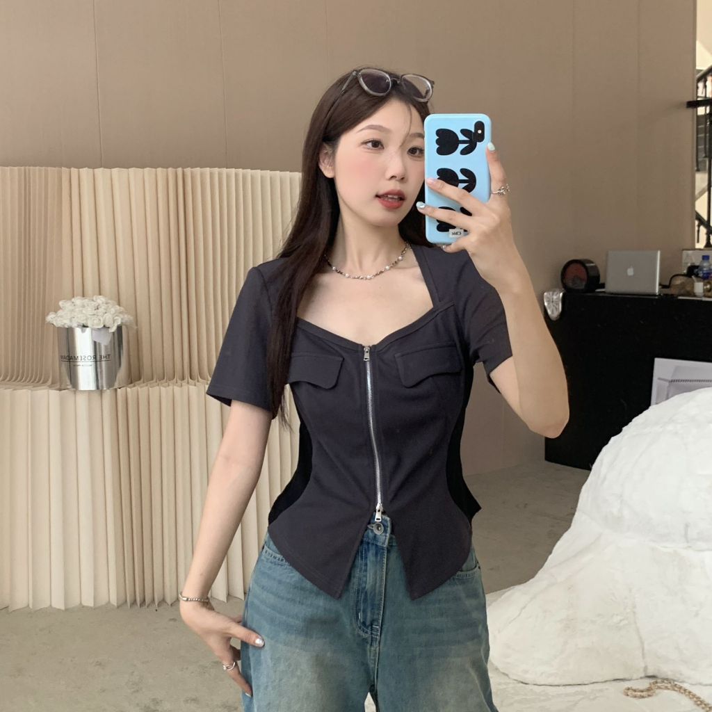 Áo kéo khoá túi nắp cho nàng BIGSIZE từ 50KG đến 80KG