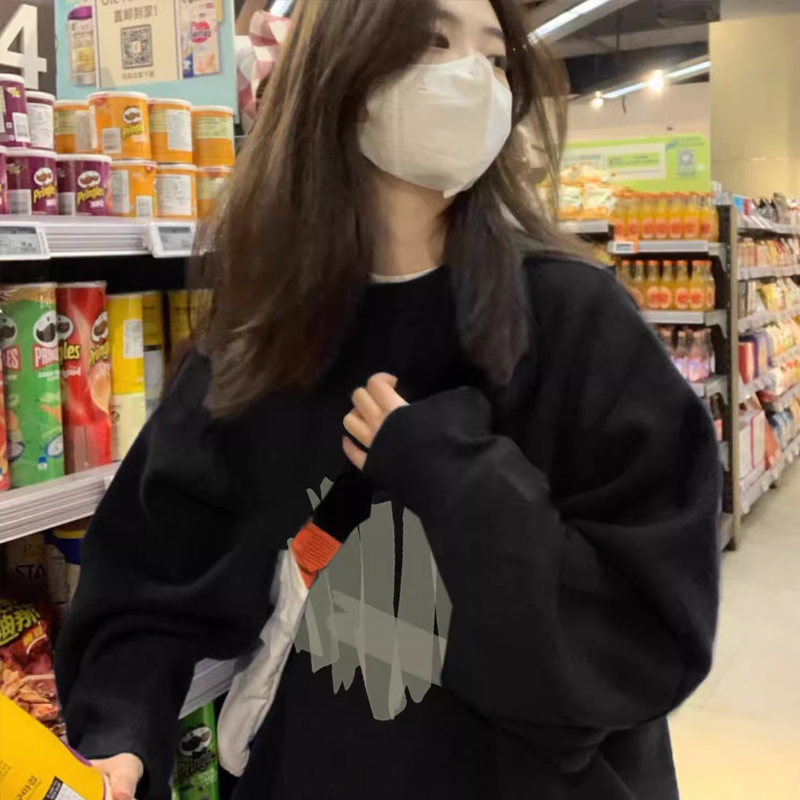 Áo Sweater Trái tim mặt cười áo đôi nam nữ Áo nỉ cặp đôi cotton dày dặn trẻ trung đen trắng Salute