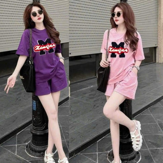 Set đồ nữ mặc nhà rẻ đẹp mùa hè bộ đùi nữ thể thao 3 SIZE 45-75KG bigsize chất thun cotton in M có chữ