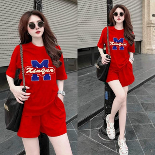 Set đồ nữ bộ mặc nhà nữ quần đùi rẻ đẹp mùa hè phom rộng thể thao 3 SIZE 45-75KG bigsize chất thun coton chữ M có chữ