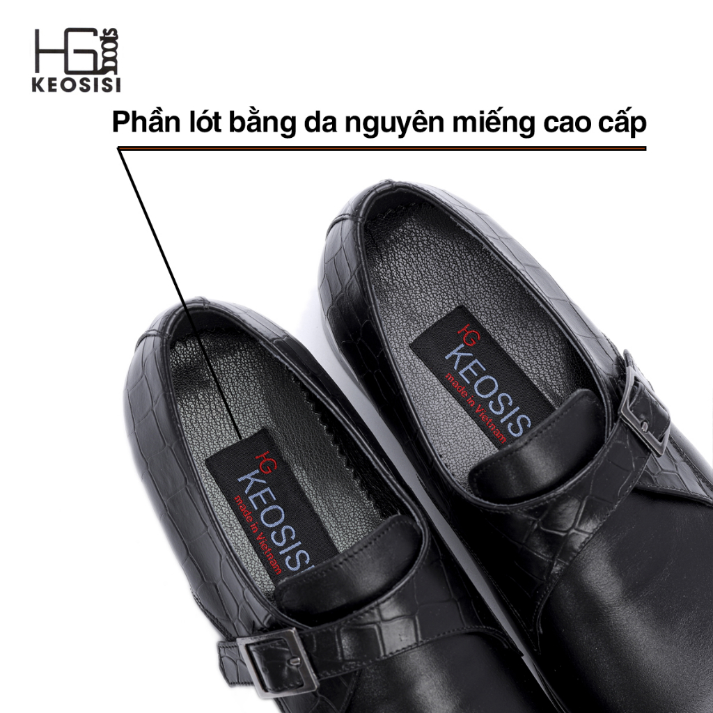 Giày da nam đế Phíp cao cấp dáng Oxford OF01 da bò thật hàng hiệu công sở Hộp đựng sang trọng KEOSISI Bảo hành 12 tháng