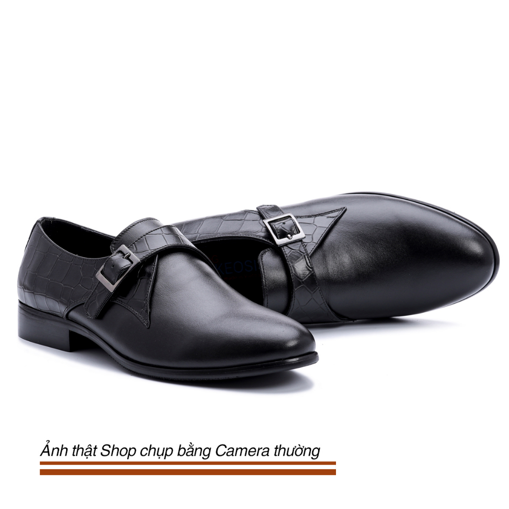 Giày da nam đế Phíp cao cấp dáng Oxford OF01 da bò thật hàng hiệu công sở Hộp đựng sang trọng KEOSISI Bảo hành 12 tháng