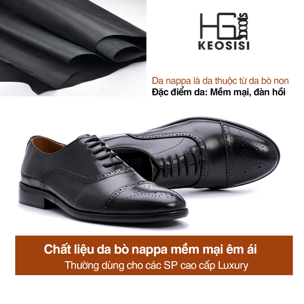 Giày da nam Oxford công sở OF02 đế phíp da bò thật cao cấp Hộp đựng sang trọng KEOSISI Bảo hành 12 tháng